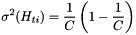 \[ \sigma^2(H_{ti}) = \frac{1}{C} \left( 1 - \frac{1}{C} \right) \]