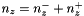 $n_{z}=n^{-}_{z}+n^{+}_{z}$